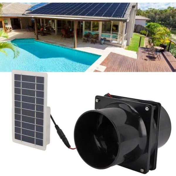 OEM – 10W Solar Udsugningsventilator – 12V Solpanel – Nem Installation til Drivhuse, Autocampere og Hønsehuse – Vægt 345g