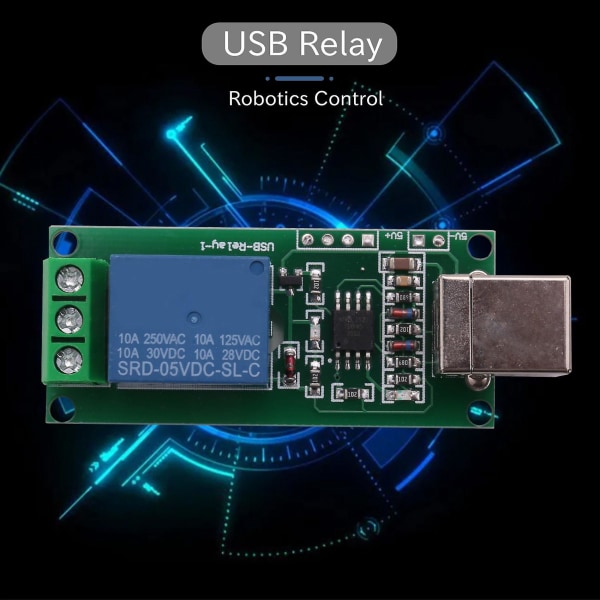 5v Usb-relé 1-kanals programmerbar datamaskinkontroll for oss