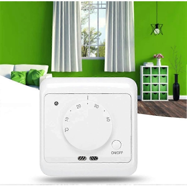 Rumtermostat, 16A 230V Universal Gulvvarmetermostat, Indbygget Ekstern Sensor Temperatur, Manuel Controller Dobbelt Sensor