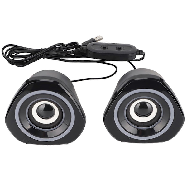 Skrivbordshögtalare USB-driven Tung Subwoofer Skrivbord Mini LED-högtalare för PalyStation4 Dator Laptop Svarta Lampor