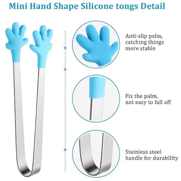 4 stycken mini sockertänger matklämma, multifunktionella silikon mini tänger, barntänger matlagningstänger, köksredskap