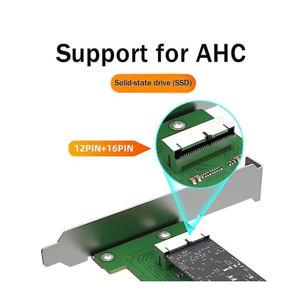 Pci-e X4 til Ahci adapterkort Pcie utvidelseskort Desktop utvidelse Tomgang Ssd lese- og skrivekort