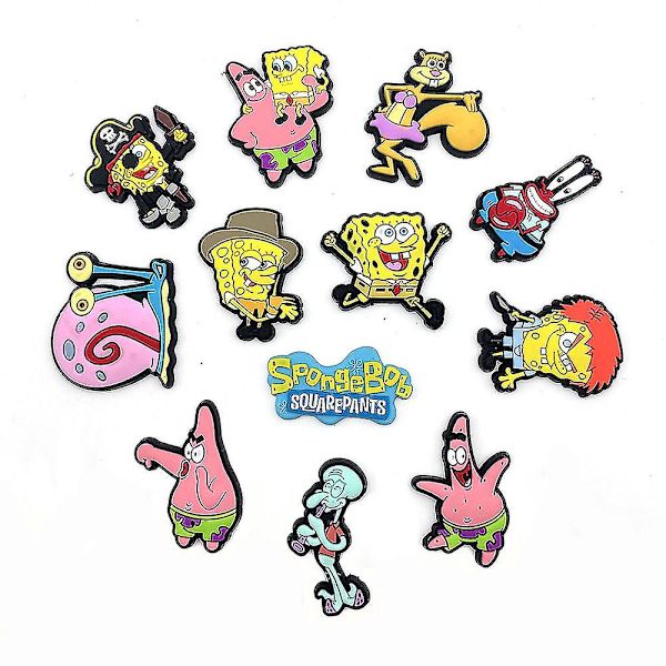 Spongebob Squarepants Sko Charms Sko Dekor För Diy Croc Clog Sandaler Armband Dekor Fest Favor 12st