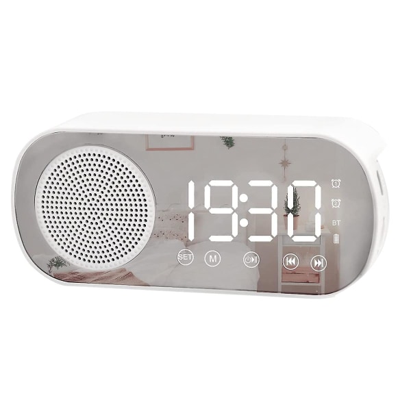 Led digital väckarklocka med FM-radio och Bluetooth högtalare, 3 nivåer Ljusstyrka Dimningsläge, snooze