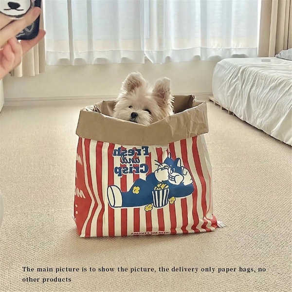Pet Cats And Kraft Paper Popcorn Paper Bag Puslespill Dekompresjon Funny Cats And