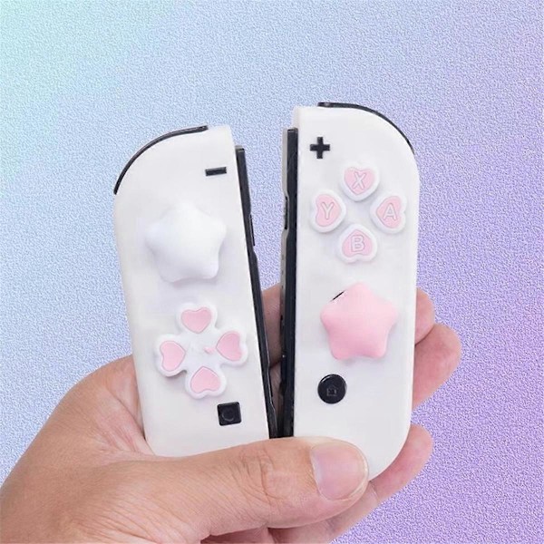 Love Silikoni Pehmeä DPad-painike ABXY-näppäintarra Suojakotelo Peukalotikun Grip-suojus C