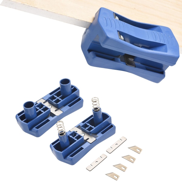 Kantstrimmer, haletrimmer, håndtakskantklipper, trebearbeidingsverktøy Kantendekuttersett med karbonstålblad (blå) (2 stk)