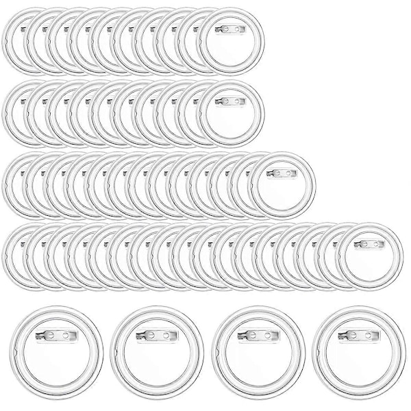 50 stk. klare nåleknapper Badges Knapnåle til håndværk Brugerdefinerede knapnåle Tomme nåle til gør-det-selv-håndværk