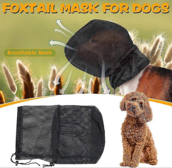 Hunde Marknet, Åndbart Mesh Ansigtsbeskyttelse til Mellemstore til Store Hunde Sort XLZZ14