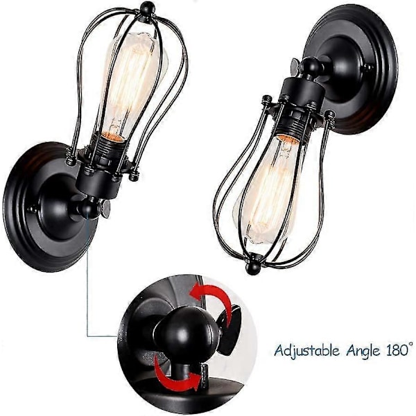 Industriell Vägglampa Inomhusbur Vintage Hänglampa