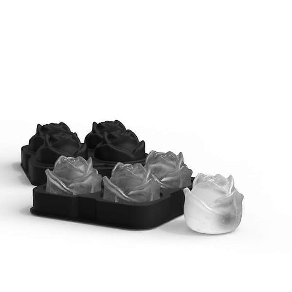 Rose isform stor størrelse 4 jevne rose silikon isgitter ansiktsisgitter