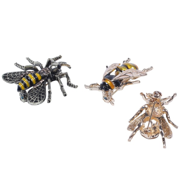 3 stk Ny stil Vintage Bee Brosjer Unisex Insekt Metall Brosje Pin Kvinner Og Menn Smykker Small Bumb