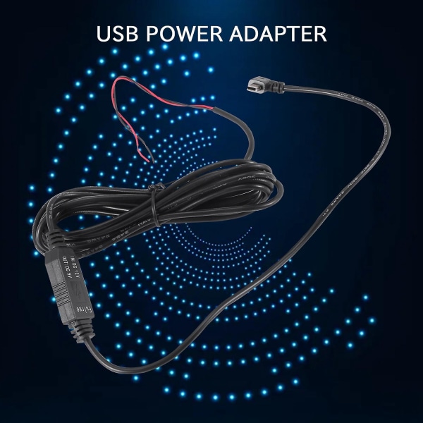 DC Konverter til at konvertere 12V til 5V, 3A Buet Mini USB Strømadapter Sikring & Kabel