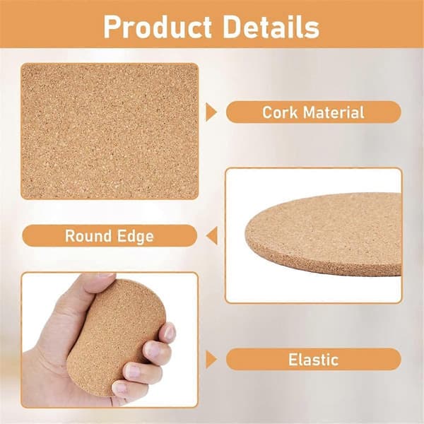 100 stk. Korkbrikker for Drikke, 10 cm Runde Absorberende Kork
