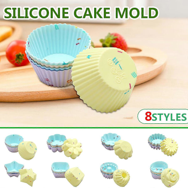 Bakform för 20-pack Silikon Muffin Cup och Liten Kakform
