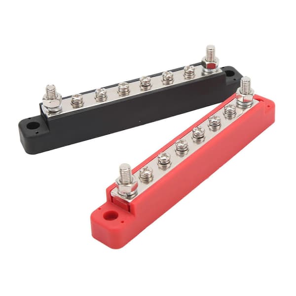 1 Par M6 Strømbøsningsblok Høj Strøm DC12V til 48V 150A Dobbelt Stud 8 Vejs Batteri Bus Bar Sort Rød til Bil Skib