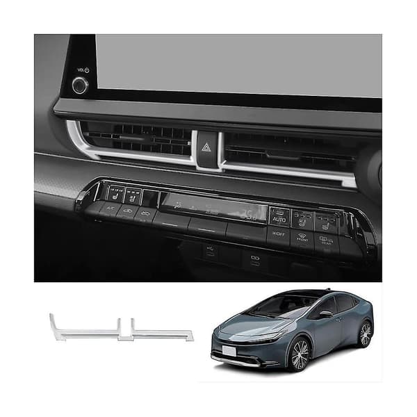 För Prius 60-serien 2020-2023 Silver Bil Central Kontroll Luftutsläpp Konditioneringsutlopp Ram Skydd