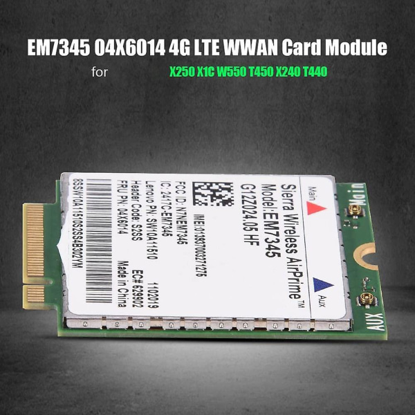 Netværkskort, Em7345 4g Lte Wwan Kortmodul Til X250 X1c W550 T450 X240 T440 Support For Lte/hspa+