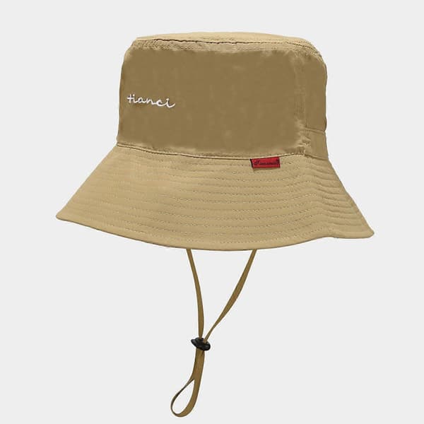 Fiskerihat Vindtæt UPF50+ UV Beskyttelse Spand Strand Mesh Solhat 56-58cm, Sort