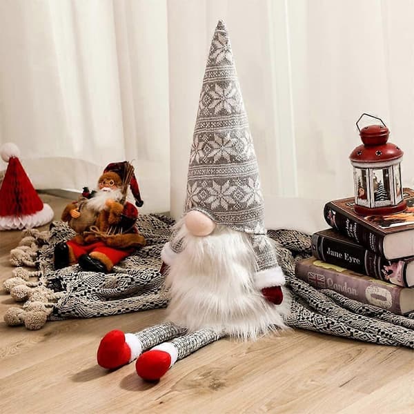 Tomte Julgrans Topp, Tomte Julpynt Santa Tomtar Plysch Fest Dekoration