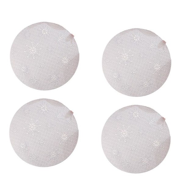 Snöflinga Hollow Placemat Julbord Dekoration PVC Matta 4st Silver