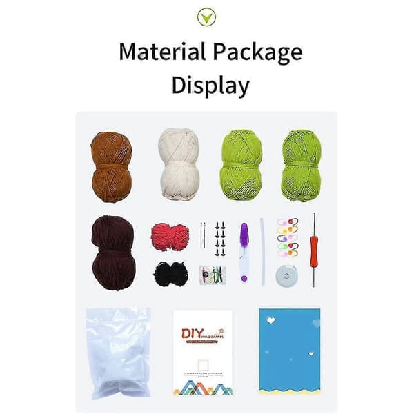 Virkningskit för Nybörjare, Lär Dig Virka Kit för Vuxna och Barn, 4-pack Växtkollektion, Kaktus Prydnad