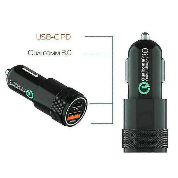 Rask Billader USB C PD 2 Port For iPhone Samsung Sigarettenuttak Adapter 12V