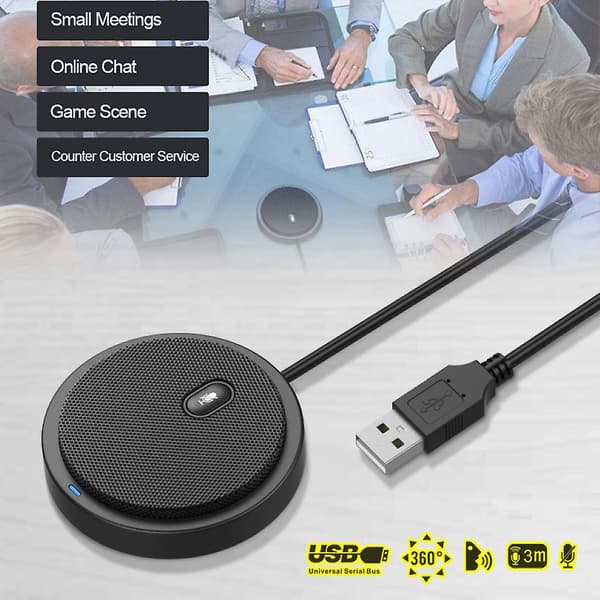 USB-kondensatormikrofon för möten, affärer, konferenser, datorspel