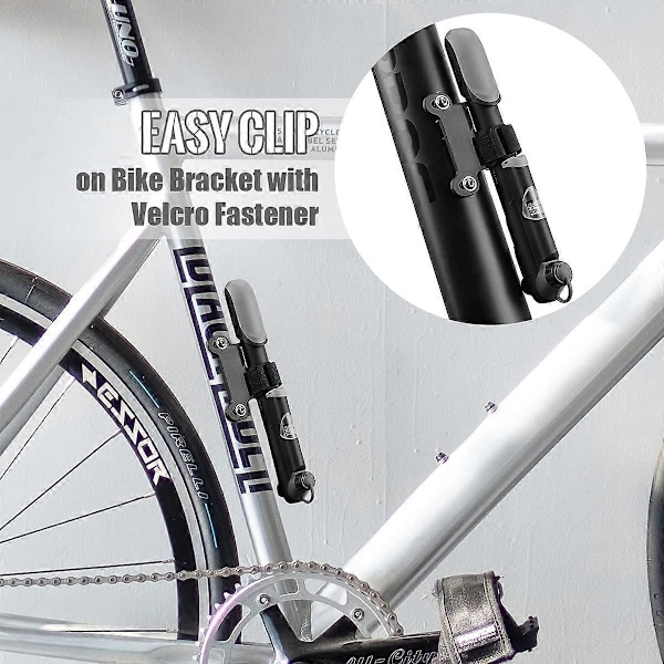 Diyife Cykelpumpe med Trykmåler, [120 PSI][Perfekt Komplet Sæt] Mini Cykelpumpe, Boldpumpe med Nål, Limfrit Lappesæt, Cykelventilhætter og F