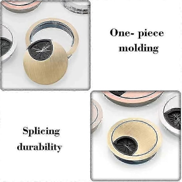 Datamaskin Grommet Metall Kabel Grommet Datamaskin Skrivebord Kabelhull Deksel For Skrivebord Kontor Benkeplater (4 stk, Cyan Farge)-Bra