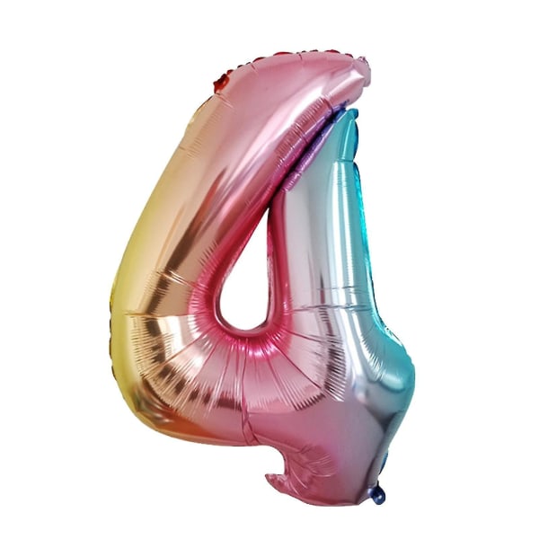 Holiday Ornamenter Nummer folieballoner Farve Nummer 4 Ballon Tillykke med fødselsdagen Festdekoration