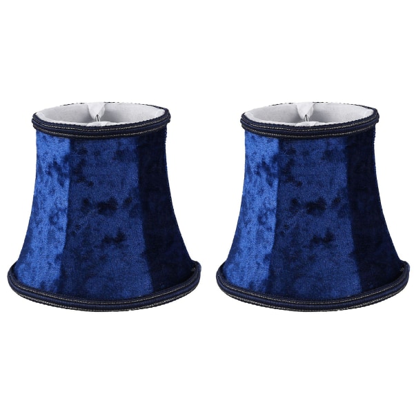 2x stoffklemme på lampeskjerm, E14 håndlaget lampeskjerm for vegglampe, med blå flanelldekor(