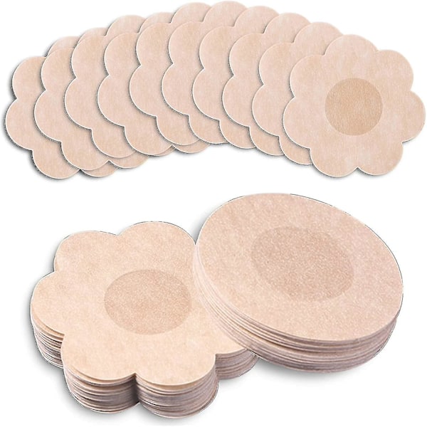 Nipple Covers Engangs Nipple Pasties Brystblade Komfortable Usynlige Satin Selvhæftende Nipple Stickers40pcs- Nude