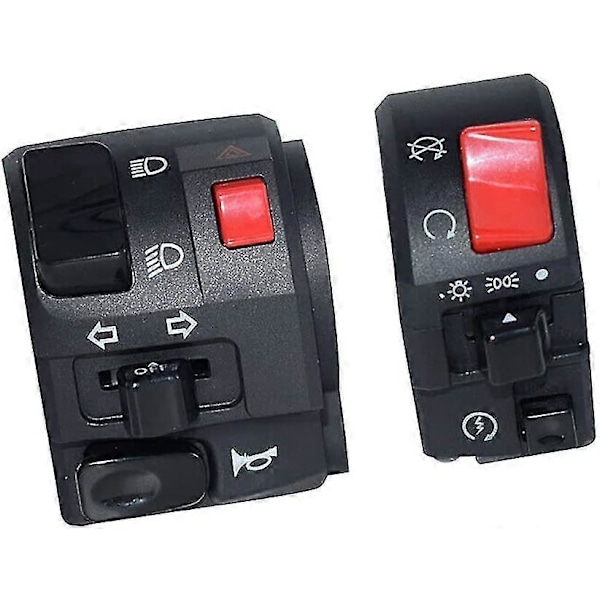 1 Par Motorcykelstyre Strömbrytare Kontroller Blinkers Signal Horn Startknapp-QH