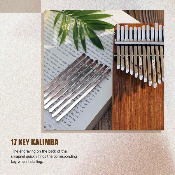 17 Kalimba Tommelfinger Klaver DIY +bro +stemmehammer Kit Musikinstrument Del Tilbehør