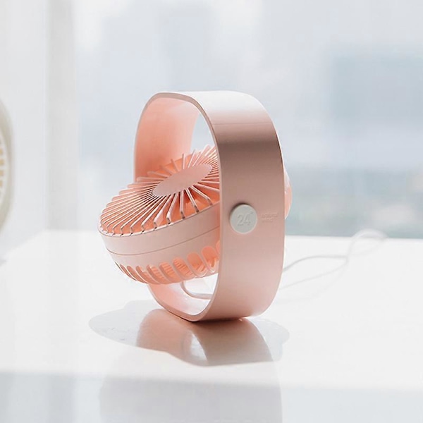 USB Bordventilator Bærbar Mini Personlig Skrivebordsventilator med 360 Graders Rotation og Justerbar 3 Hastigheder til Kontor, Rejser - Pink