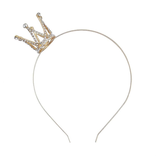 Kiiltävä Syntymäpäiväkruunu Tiara Tytöille Prinsessan Koriste Pääpanta Kruunut Lapsille (kulta)