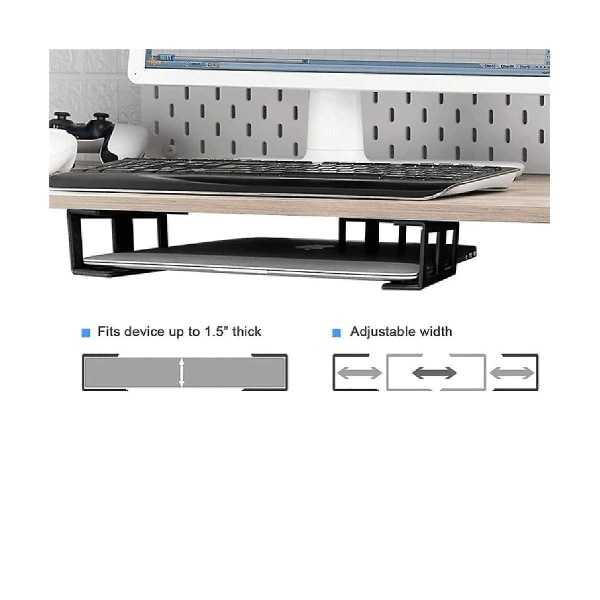 3 stk. Laptopstativ for under skrivebordet, egnet for bærbare datamaskiner, underbordstativ