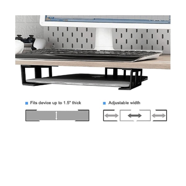 3 stycken Laptopställ för under skrivbordet, passar för bärbar dator, under-bord Laptop