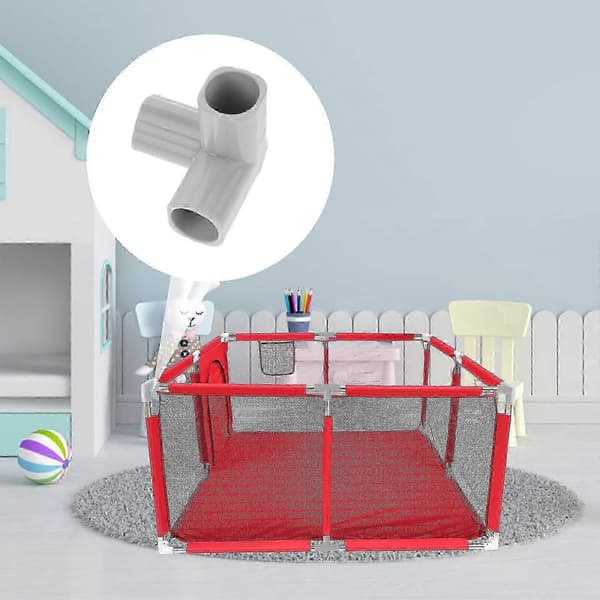 4 stk. PVC T-formede rørfittings - 3-vejs albueforbindelse til gør-det-selv hylder og drivhuse - Lysegrå 5x5x5cm