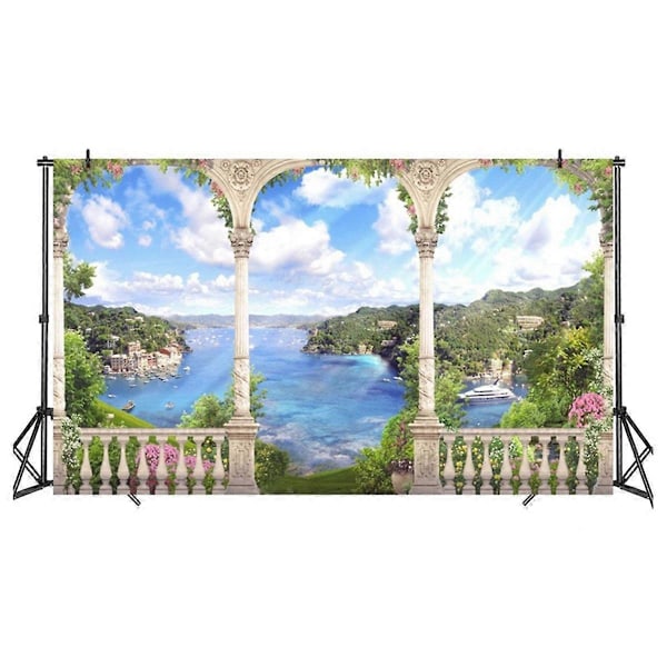 210X150Cm Gruppfoto Europeisk Stil Landskap Portabel Samling Fotobakgrund Tyg, C