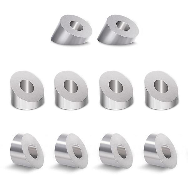10-pak 30 Graders Skråvaske, 1/4 Tomme/6,6 mm 30 Graders Vaske til Kabelgelænder K