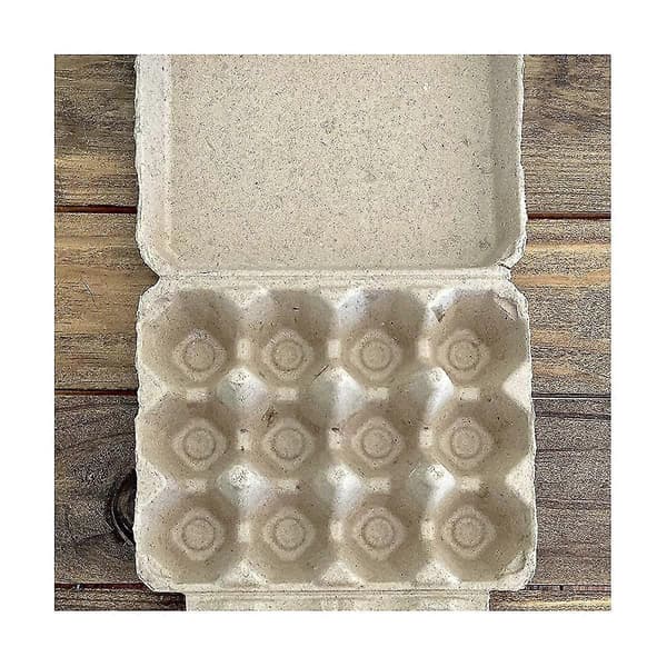 30 stk Vintage Blanke Eggkartonger - Klassisk 3x4 Stil Rommer 12 Egg, Solid Design Laget av Gjenbrukt