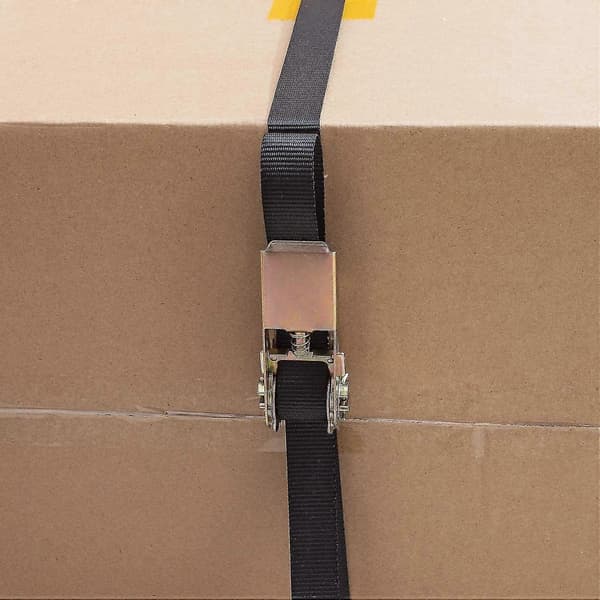 4 stk. skralle stropper, polyester skralle stropp, 6m X 25mm - Svart
