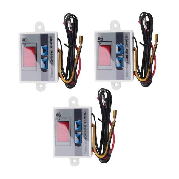 3 stk Xh-w3001 Digital LED Temperaturregulatormodul Digital Termostatbryter Elektronisk Termo