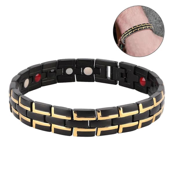 Magnetisk herrearmbånd i titaniumstål med simpelt design