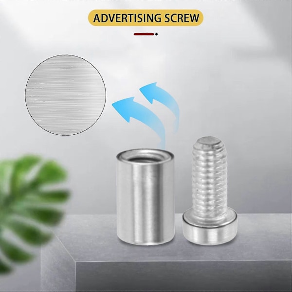 30 Stycken 12 X 22mm Rostfritt Stål Distans Glas Hållare Skyltmontering -Z