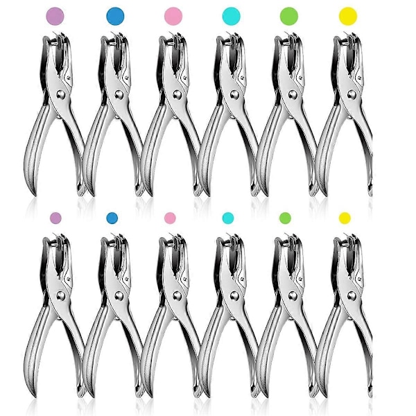 12-pack 1 Hålstans 1/4 och 1/8 tum Enkel Hålstans