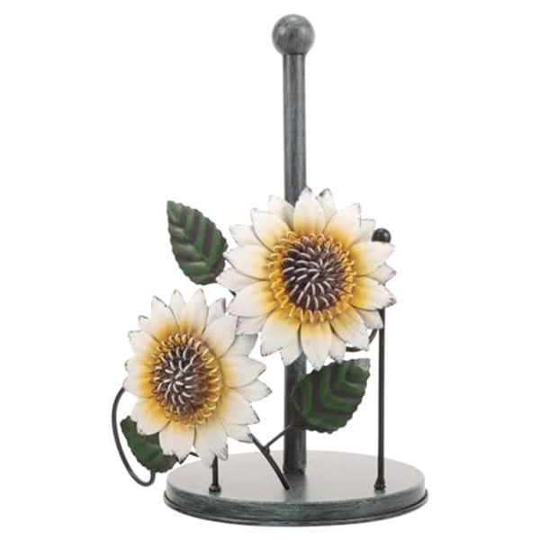 Paper Towel Holder Countertop, Sunflower Tissue Holder Kitchen Roll Paper Stand Organizer Metal Far