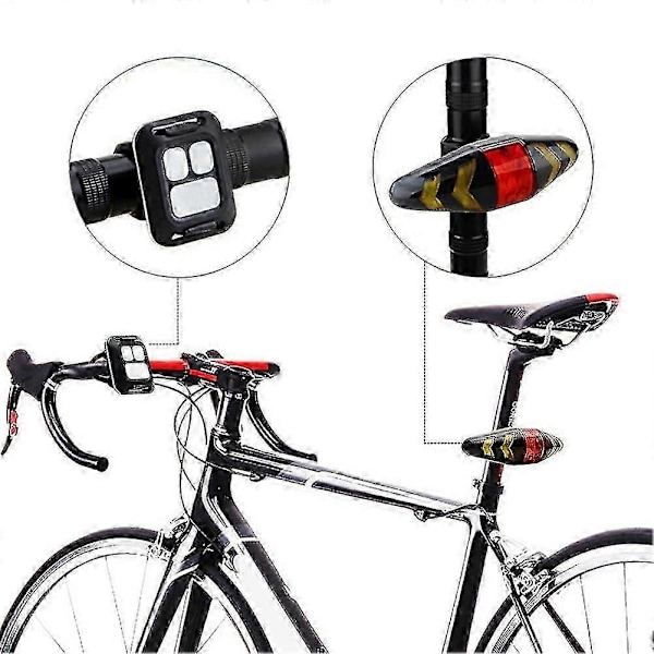 Cykel USB LED Indikator Bakljus Cykel Blinkers Ljus Med Trådlös Fjärrkontroll